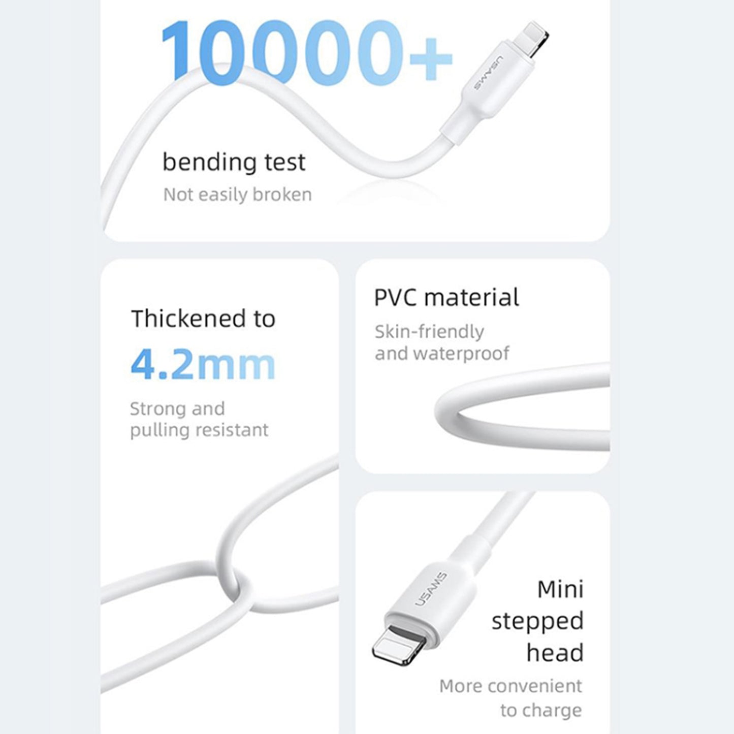 USAMS US-SJ615 U84 TYPE-C TO TYPE-C PD 100W CHARGING DATA CABLE
