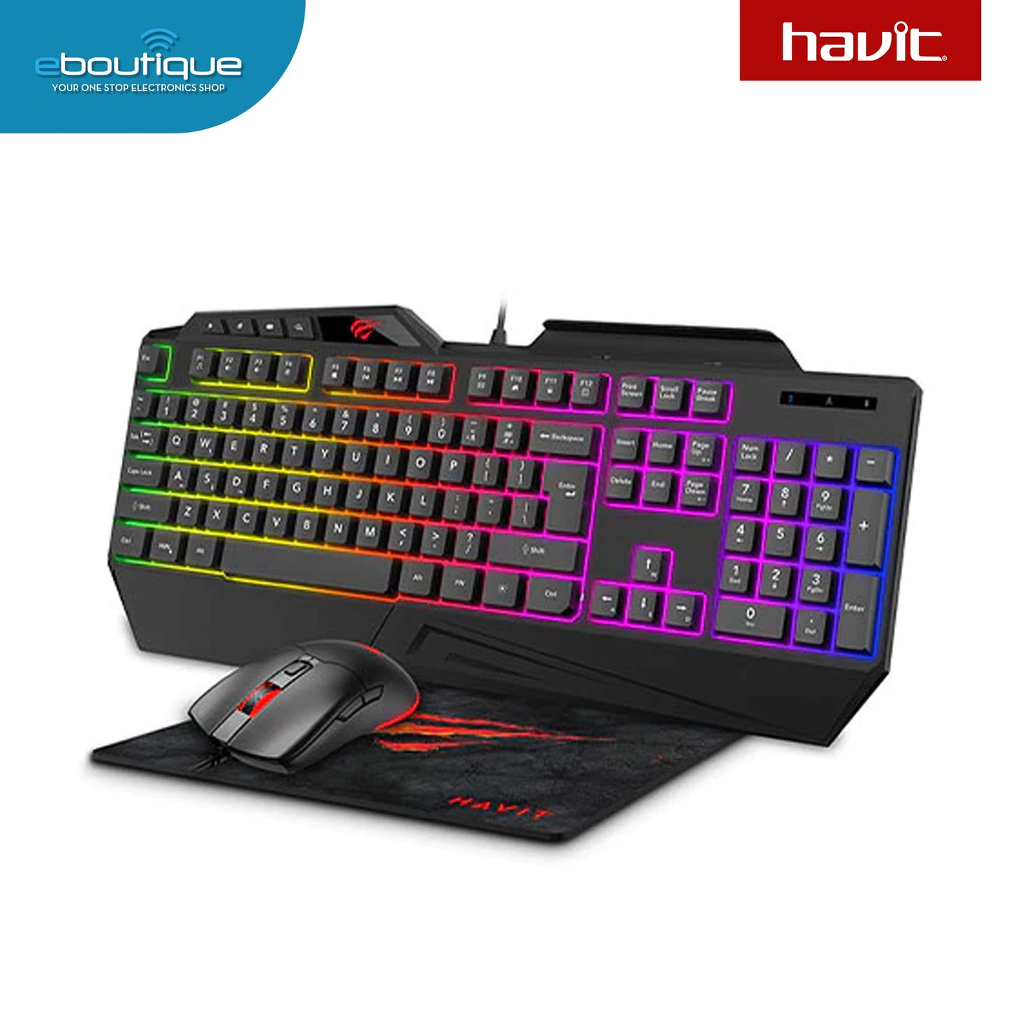Havit KB889CM Gaming Combo Mouse/Keyboard/Mouse Pad Combo Set (HAVKB889CM)