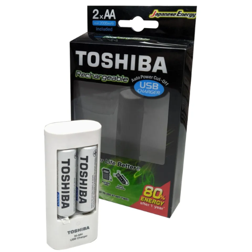 TOSHIBA NI-MH 2 SLOT WITH RECHARGABLE BATTERY 2AA