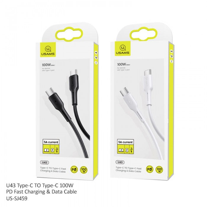 USAMS US-SJ459 U43 Type-C to Type-C 100W PD Quick Charge Data Sync