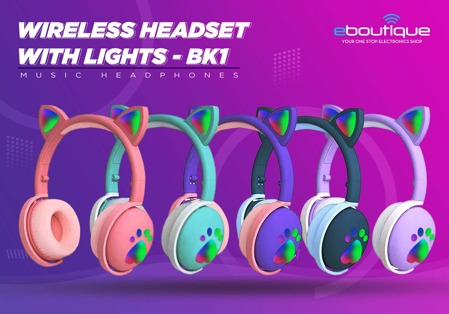 KEEKA BK1 BLUETOOTH HEADPHONE WITH LIGHTS
