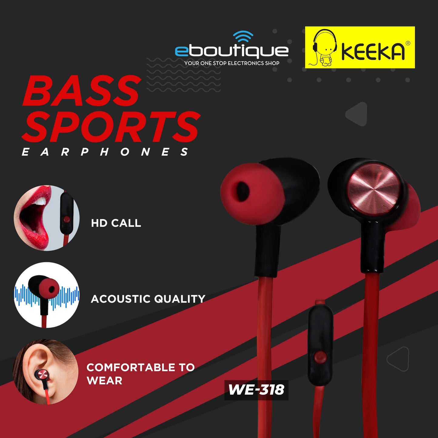 KEEKA WE-318 BASS EARPHONE