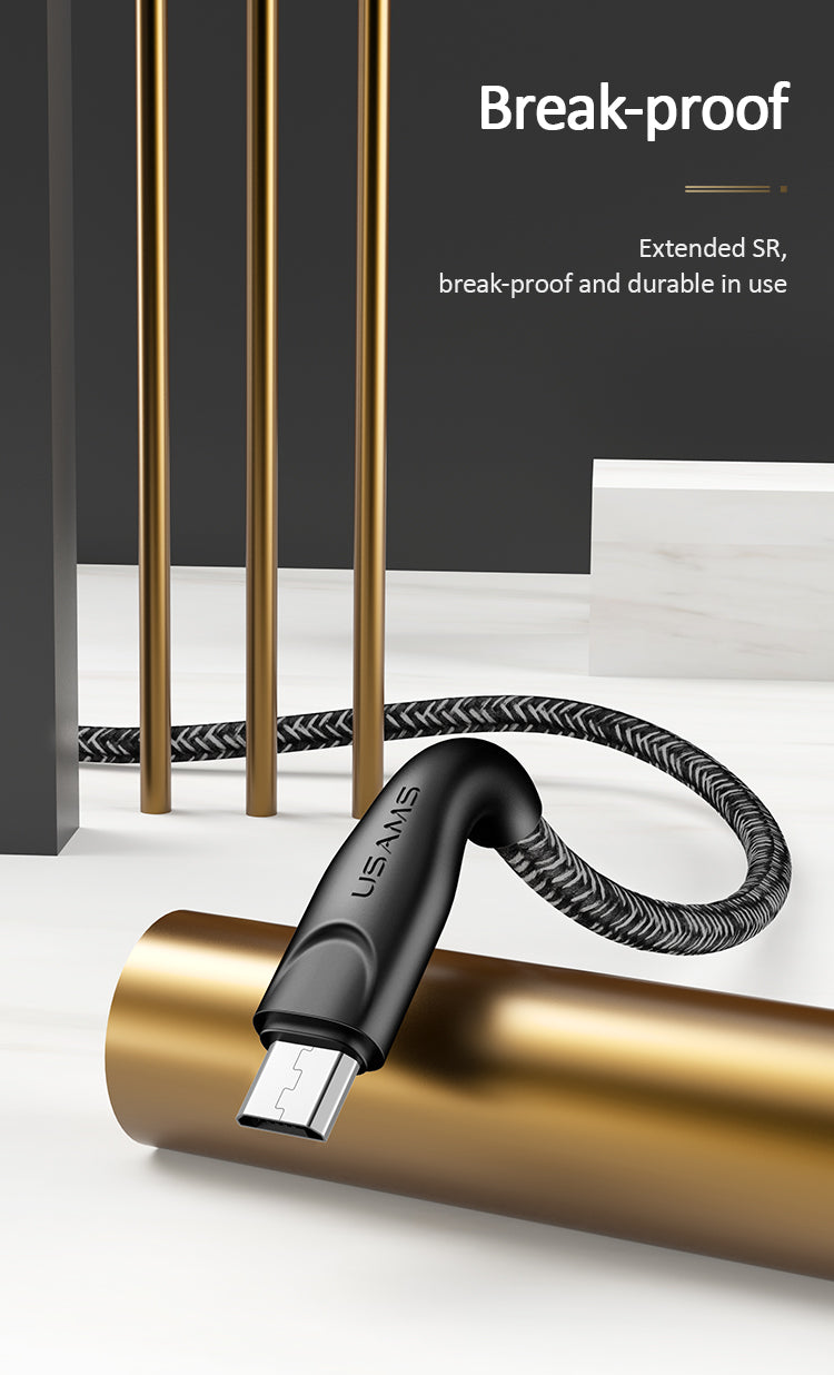 USAMS US-SJ393/US-SJ396/US-SJ399 U41 Micro Braided Data and Charging Cable 1m/2m/3m
