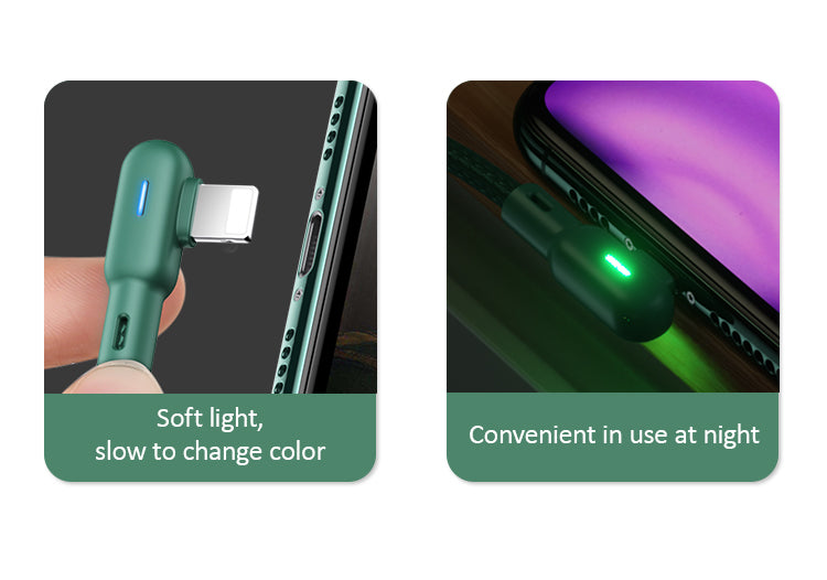 US-SJ455 U57 Double Right-angle Cable With Colorful Light