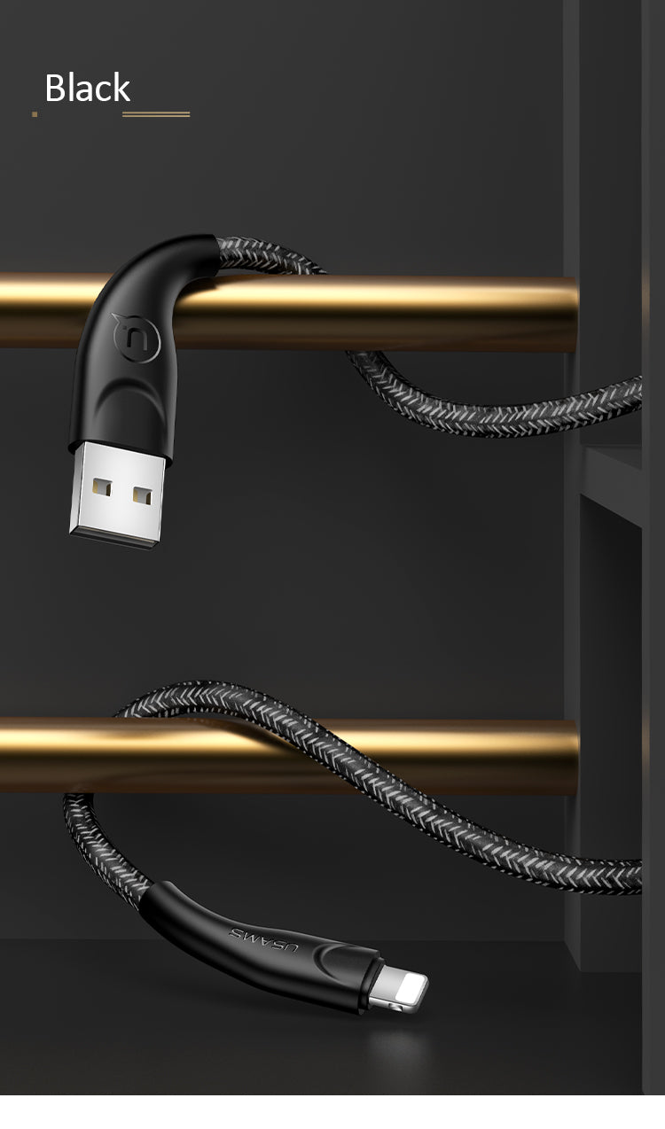 US-SJ391/SJ394/SJ397 U41 LIGHTNING Braided Data and Charging Cable 1m/2m/3m