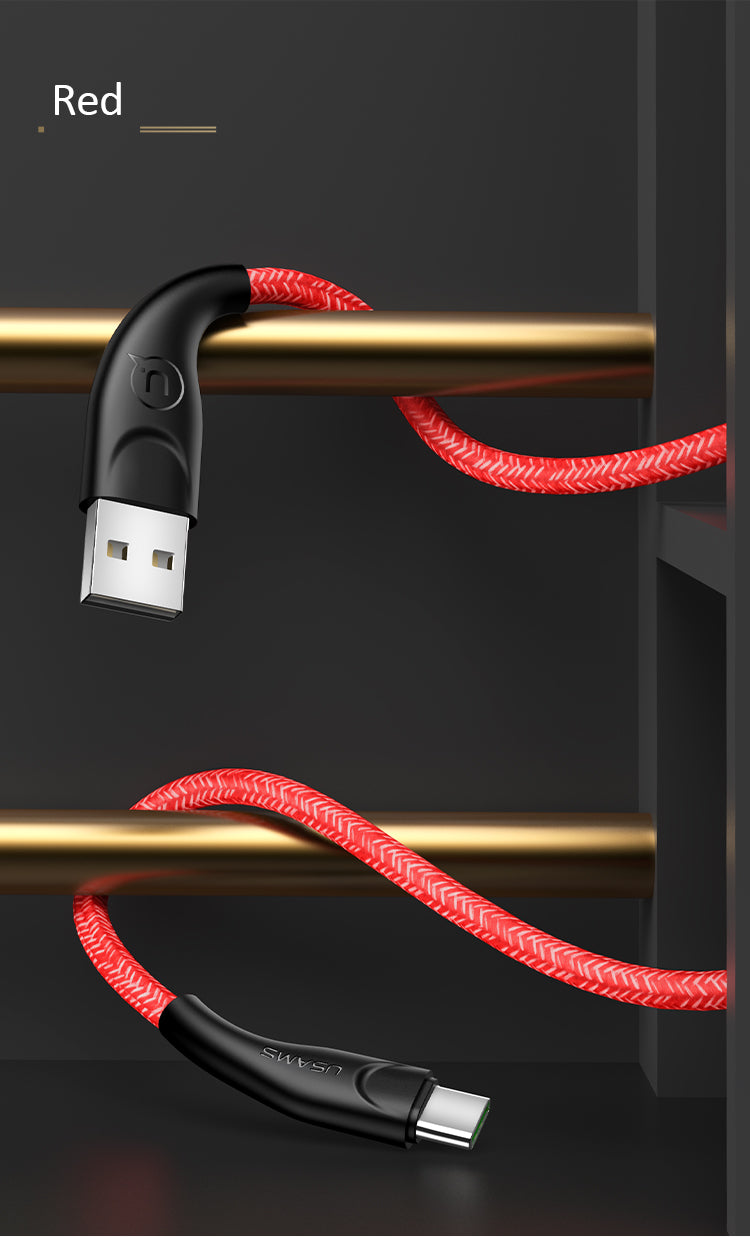 US-SJ392/US-SJ395/US-SJ398 U41 Type-C Braided Data and Charging Cable 1m/2m/3m