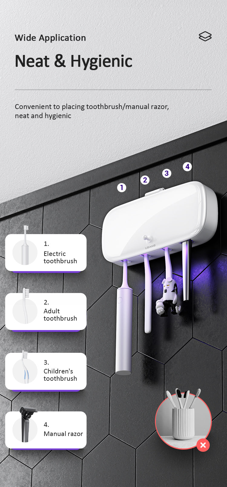 USAMS US-ZB183 UV Toothbrush Sterilizer