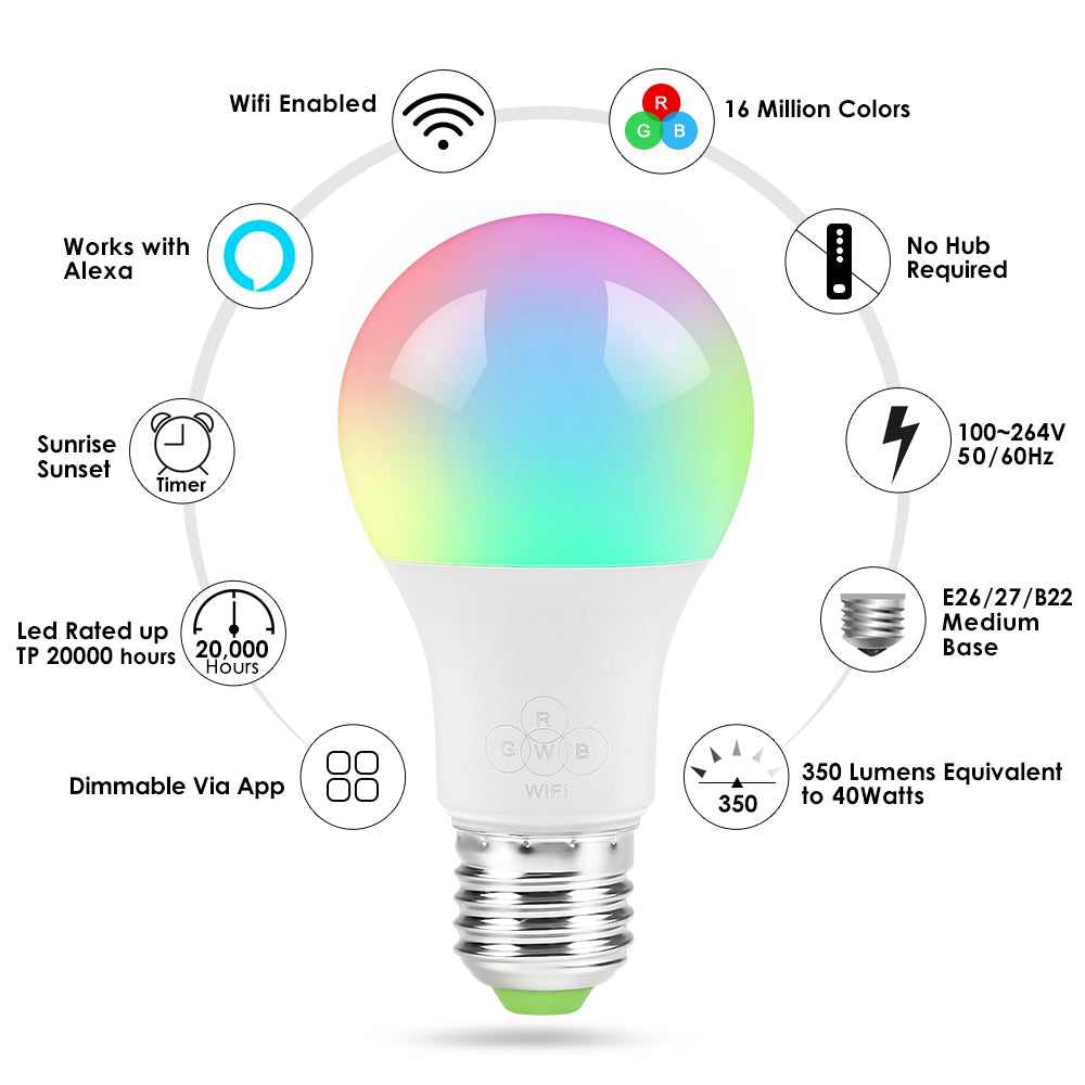 Smart LED Color Changing Light Bulb via WIFI 220V