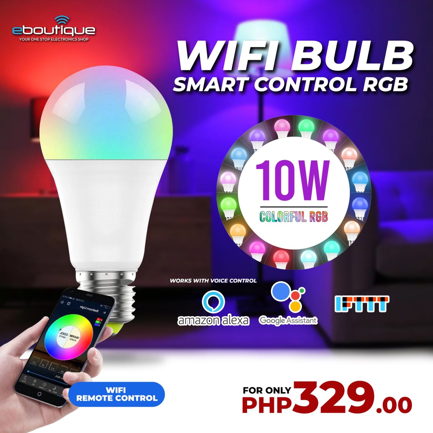 Smart LED Color Changing Light Bulb via WIFI 220V