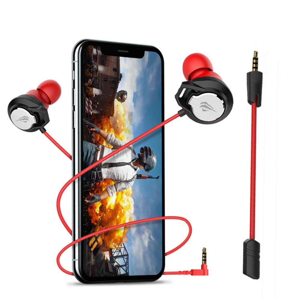 Havit Ge02 In-Ear Gaming Earplugs Red With Detachable Mic