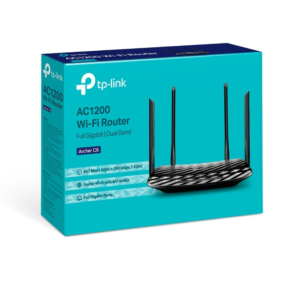 TP-LINK AC1200 ARCHER C6 Wireless MU-MIMO Gigabit Router
