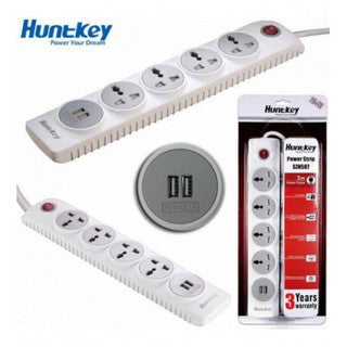 HUNTKEY SZN507 POWERSTRIP WITH 2 USB PORT 3M
