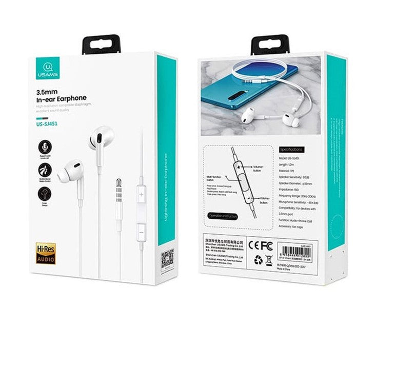 USAMS EP-41 3.5MM IN -EAR EARPHONE 1.2M WITH MIC