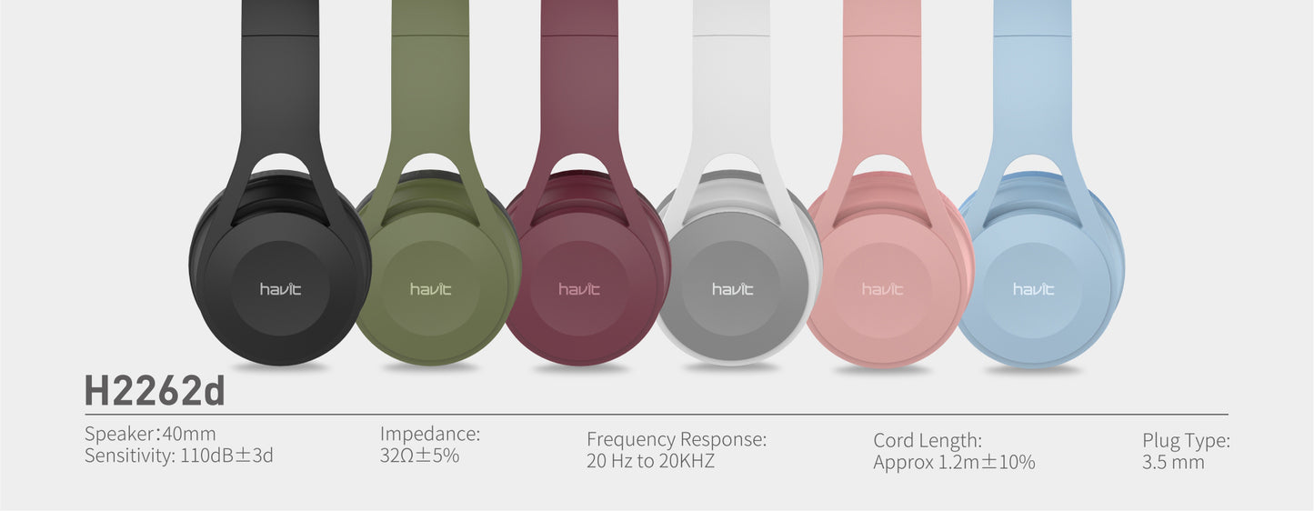 HAVIT HV-H2262D FOLDABLE WIRED HEADPHONE 3.5MM