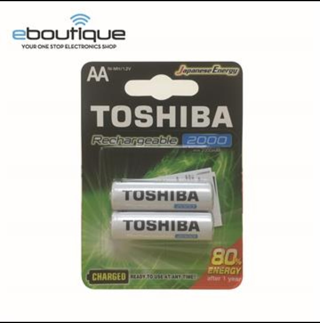 TOSHIBA NI-MH 2000MAH Heavy Duty Rechargeable Battery AA TNH-6GME (2PCS)