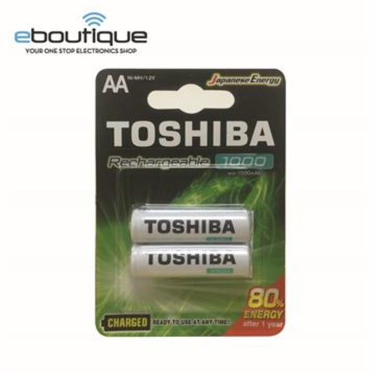 TOSHIBA NI-MH 1000MAH Heavy Duty Rechargeable Battery AA TNH-6GLE (2PCS)