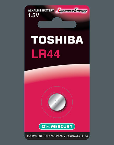 TOSHIBA LR44 1.5V ALKALINE MANGANES 40MAH