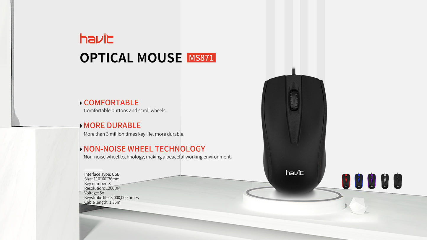 HAVIT MS871 Wired OPTICAL Mouse