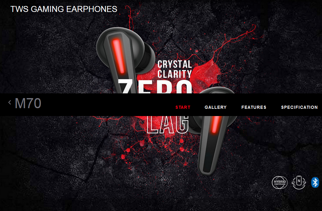 M70 TWS BLOODY GAMING EARPHONE