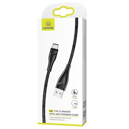USAMS SJ394 U41 LIGHTNING BRAIDED CHARGING DATA CABLE 1M