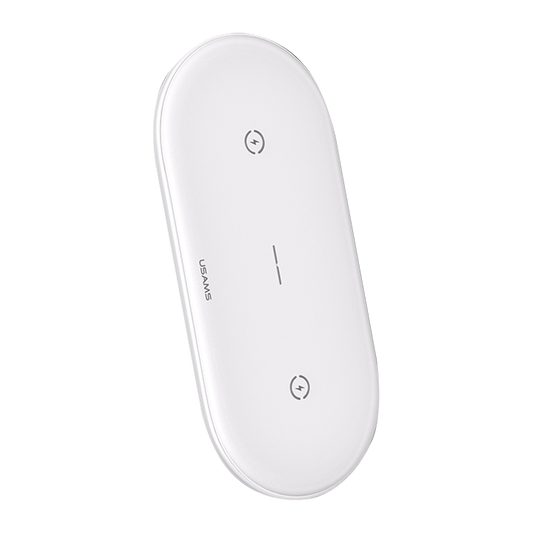 Usams Dual Coil Wireless Charger for Mobile Phones and Earbuds US-CD120