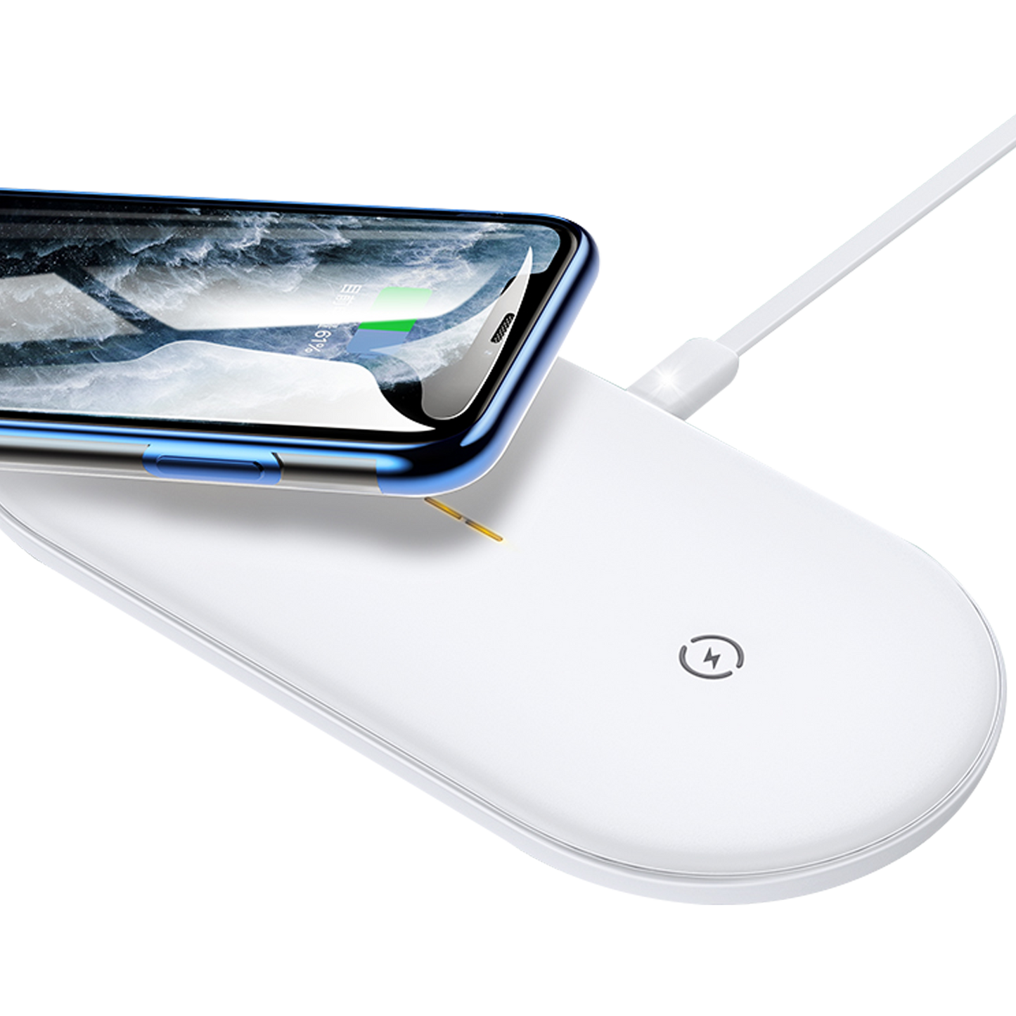 Usams Dual Coil Wireless Charger for Mobile Phones and Earbuds US-CD120