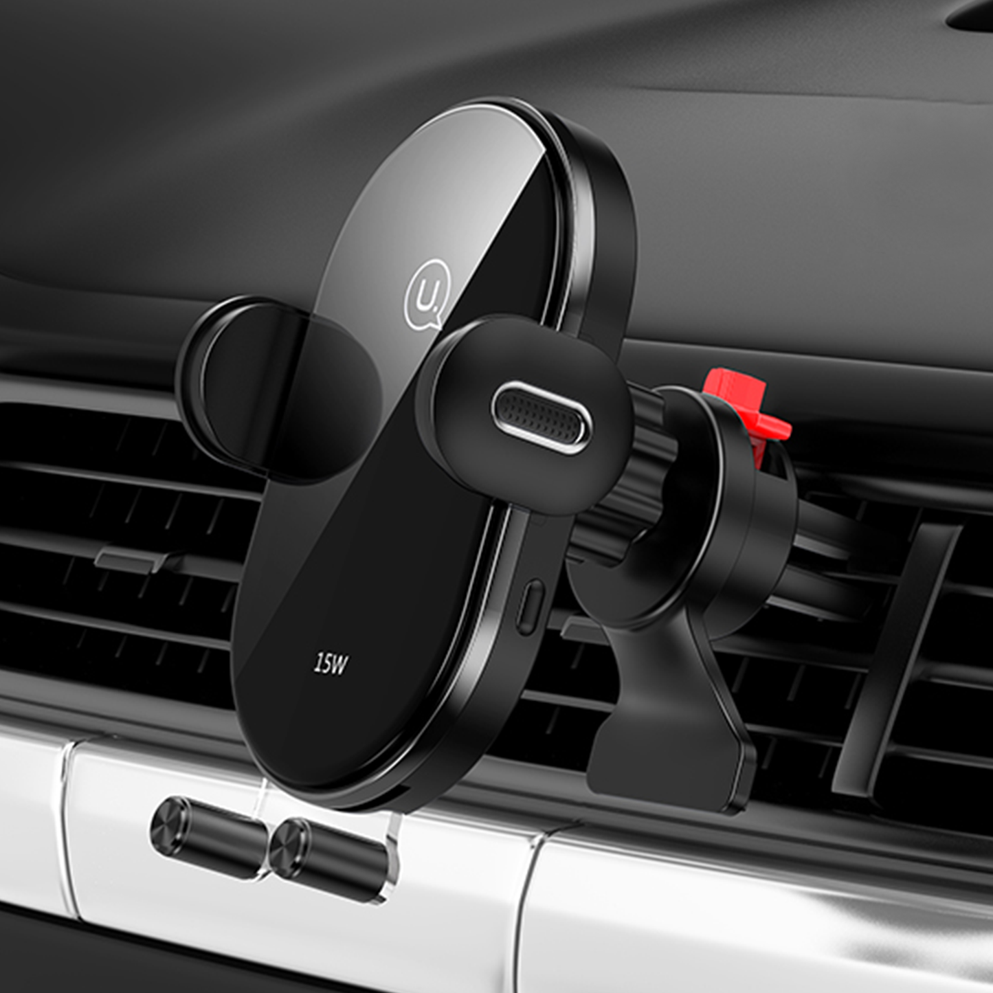 Usams Automatic Coil Induction Wireless Charging Car Holder 15W (Air Vent) US-CD132