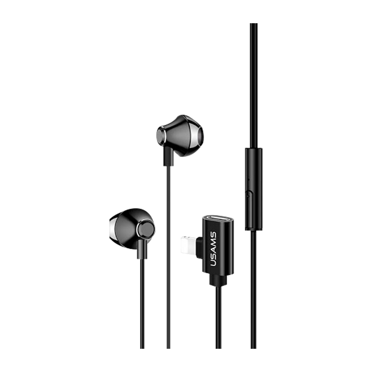 Usams EP-32 Lightning Metal Earphone with Charging Port US-SJ295
