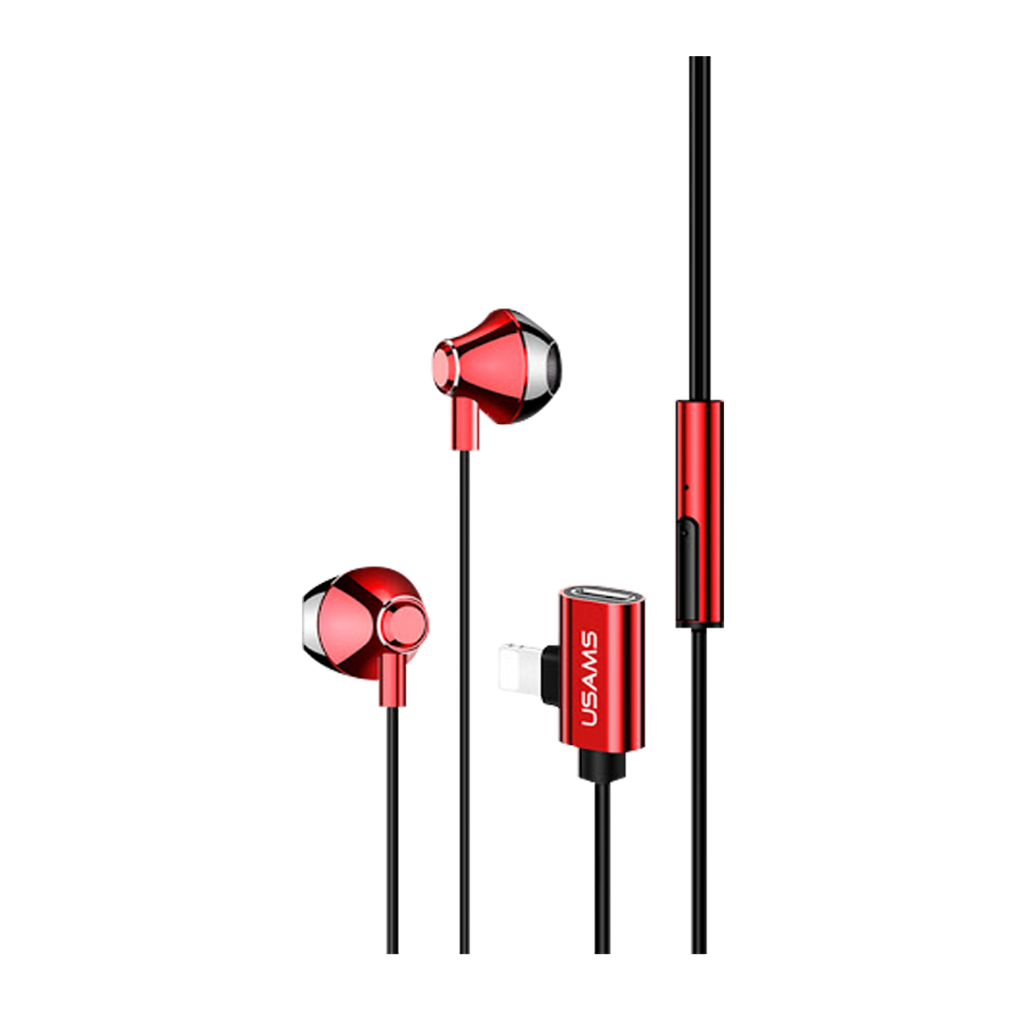 Usams EP-32 Lightning Metal Earphone with Charging Port US-SJ295
