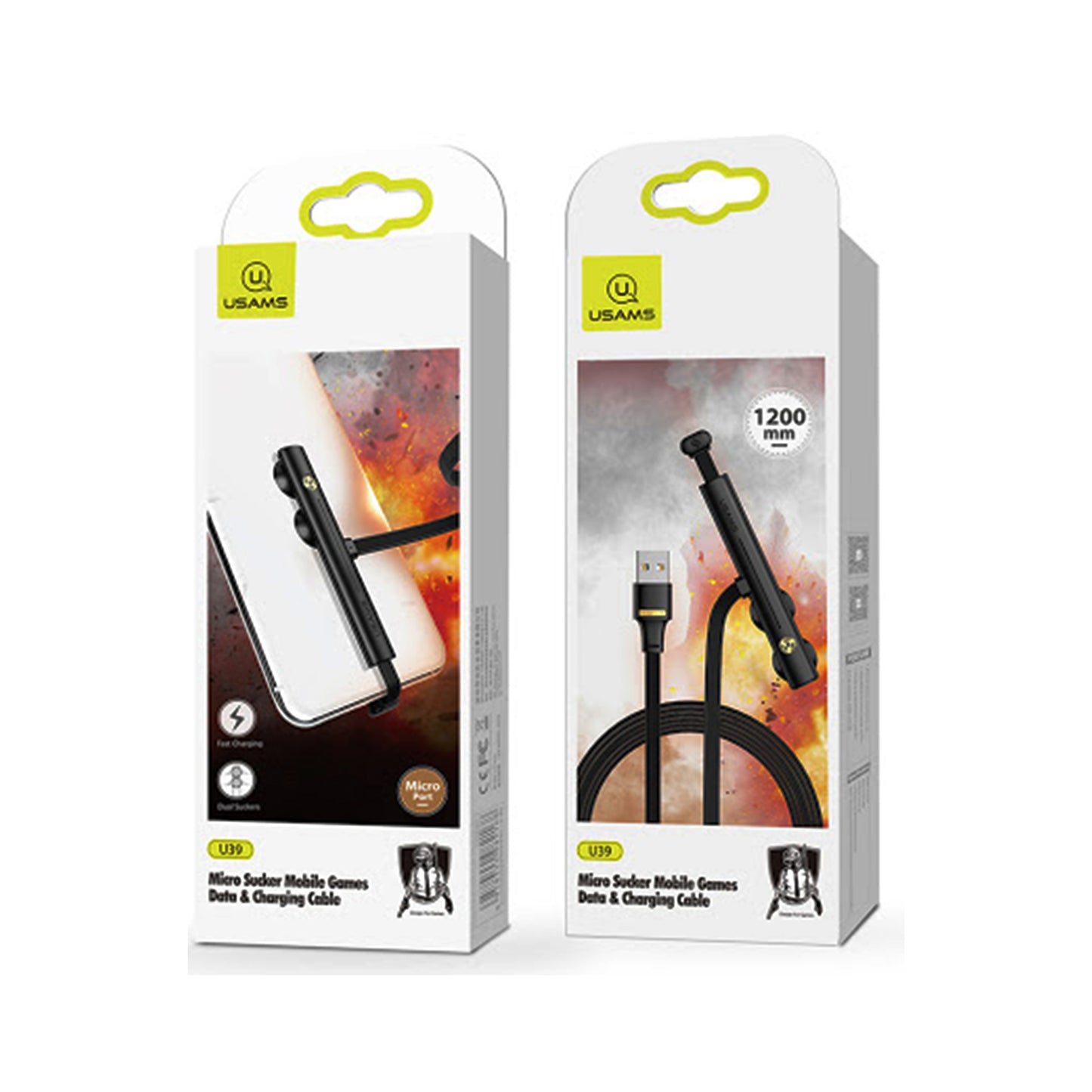 Usams U39 Sucker Mobile Games Charging Cable 1.2m US-SJ379/US-SJ380/US-SJ381