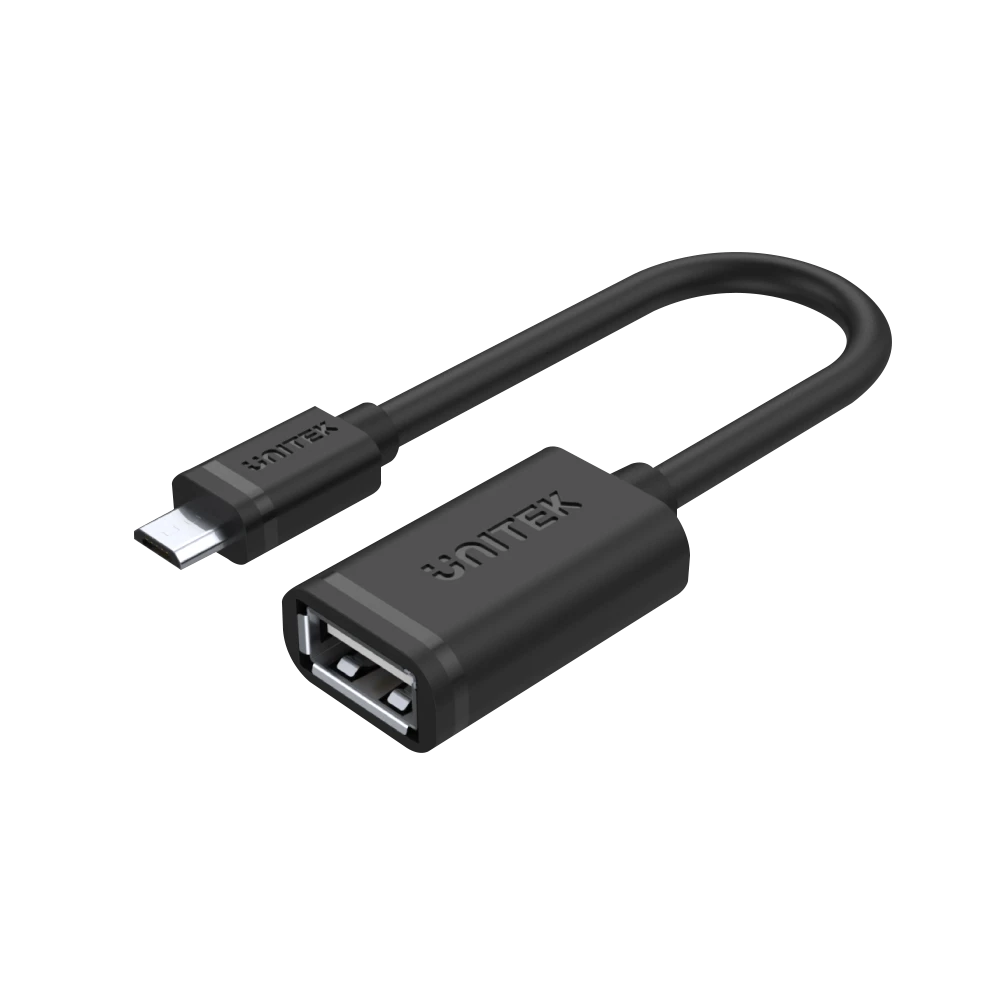 Unitek USB 2.0 Micro USB (M) to USB (F) OTG Cable 0.2M Y-C438GBK