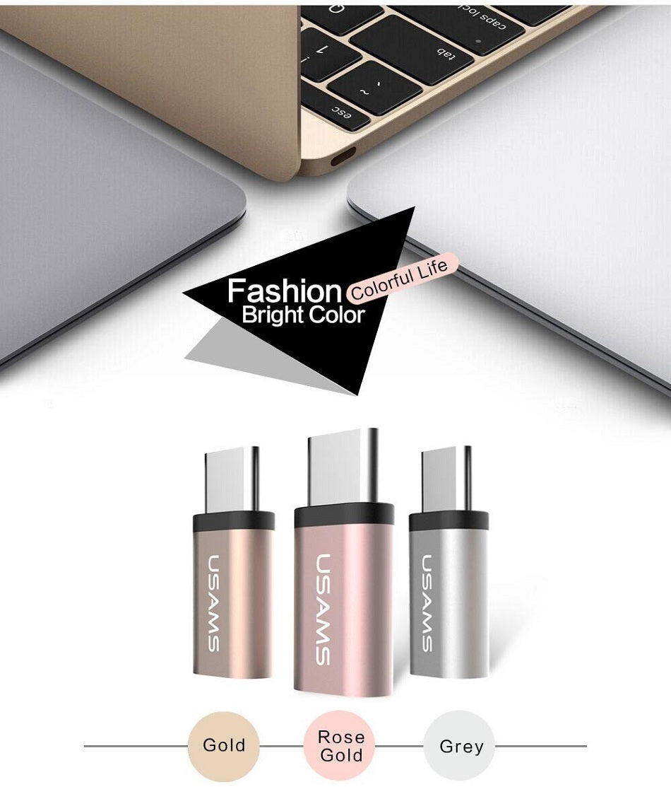 USAMS US-SJ021 Micro USB to Type-C Adapter Converter GRAY