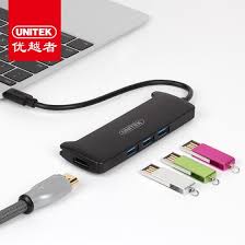 V300ABK Unitek Hub USB 3.1 Type-C 3-Port + HDMI Converter