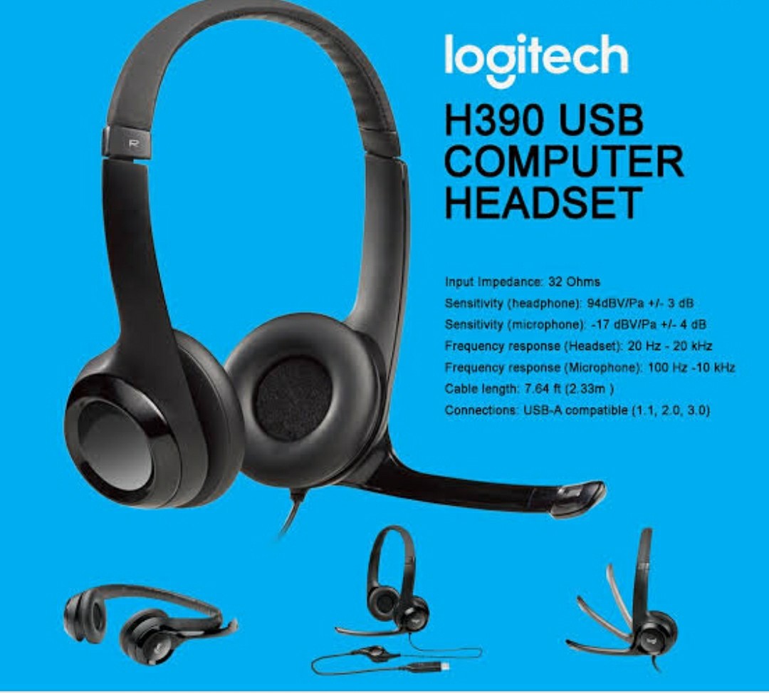 Logitech USB Headset H390 with Noise Cancelling Mic