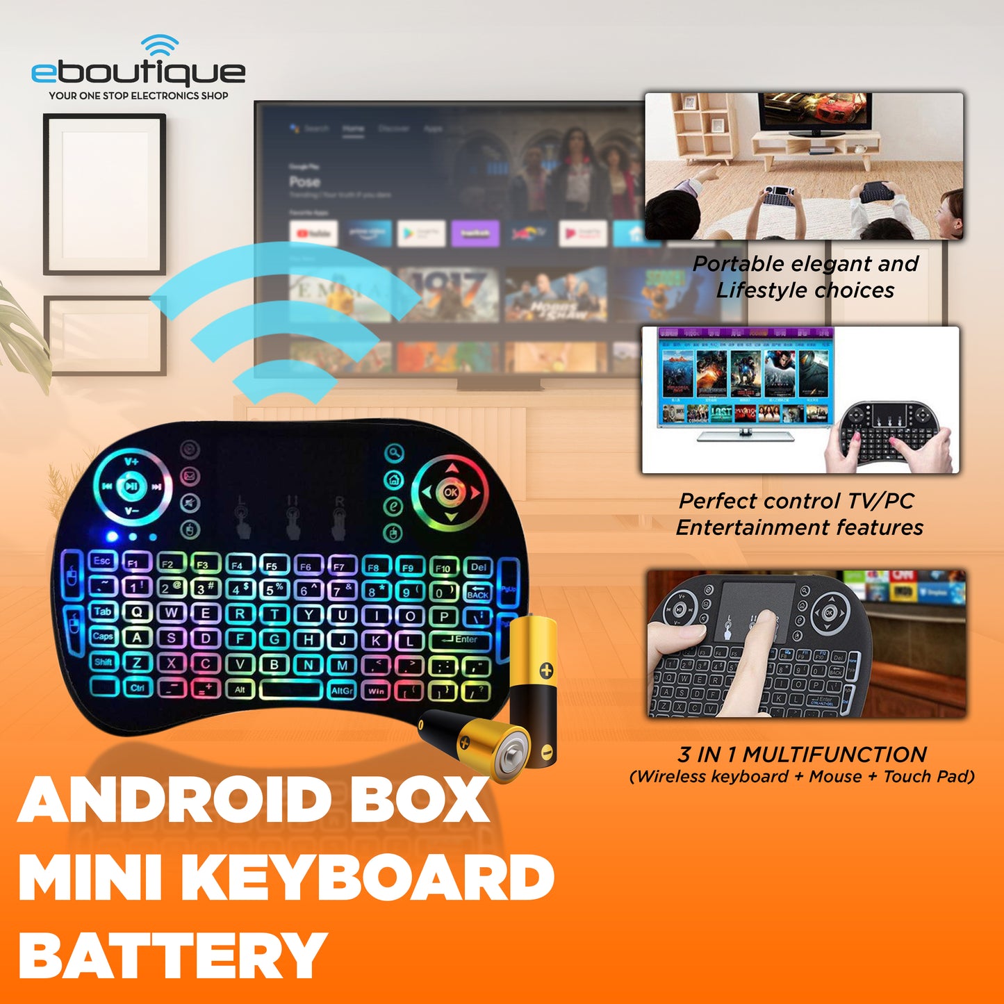 I8 Mini 2.4Ghz Wireless Touchpad Keyboard For Android TV Box Xbox Smart TV PC PS3/PS4 HTPC