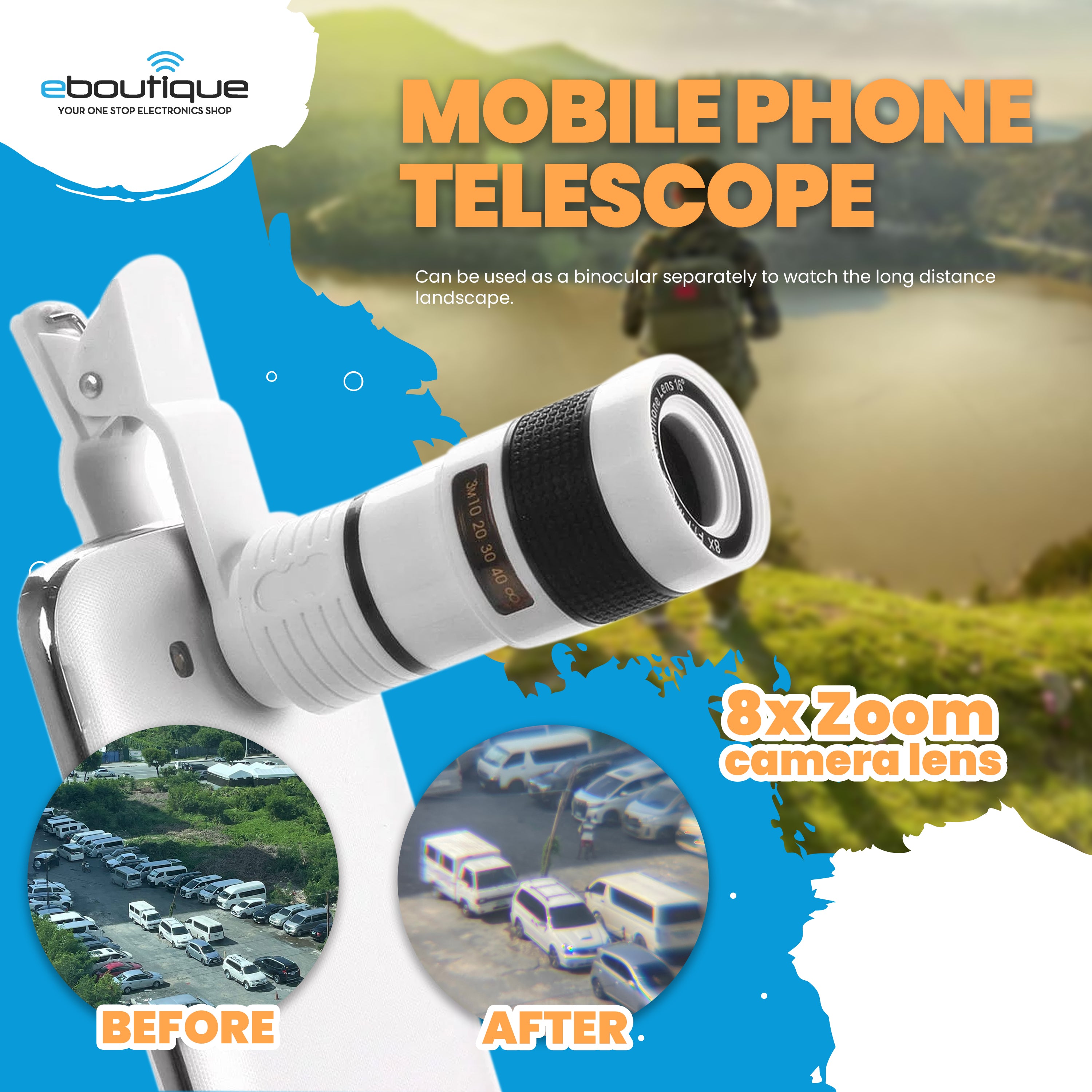 MOBILE PHONE TELESCOPE 8X ZOOM CAMERA LENS - Main Image