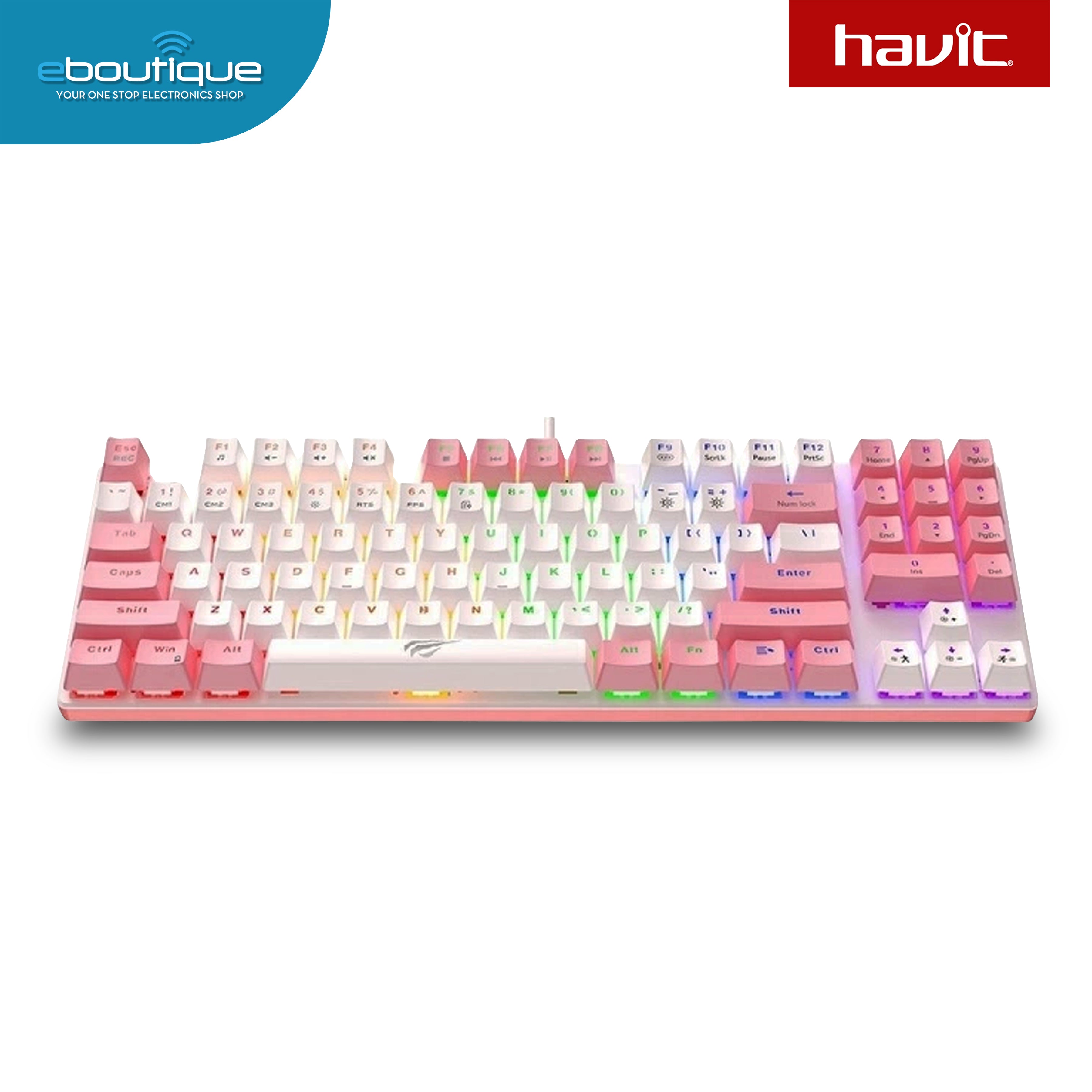 Havit KB512L Pro Mechanical Gaming Keyboard Pink - White (HAVKB512LPRO ...
