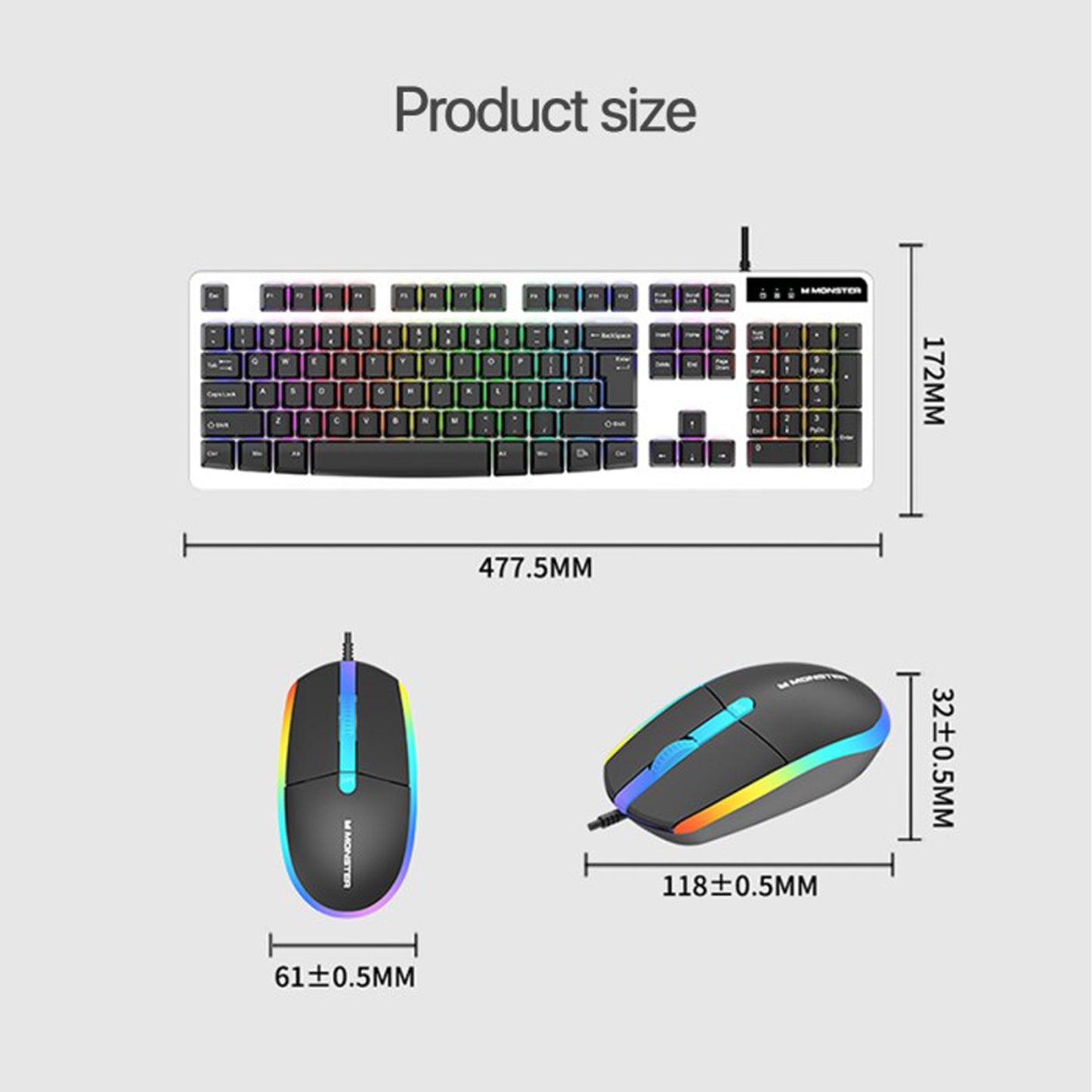 Monster Airmars KM1 Pro Keyboard and Mouse Combo