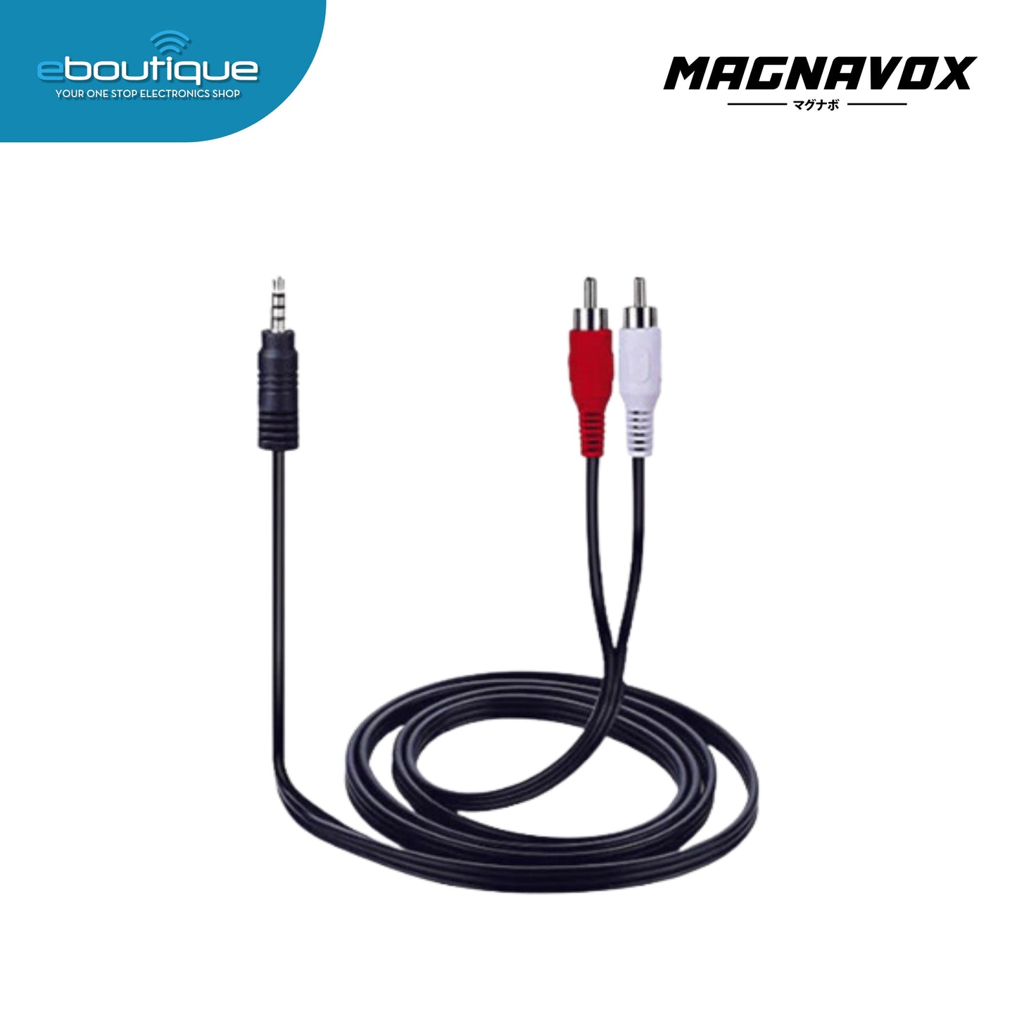 MAGNAVOX 3.5MM TO 2RCA PLUG 1.5M (STA-ST2R01)