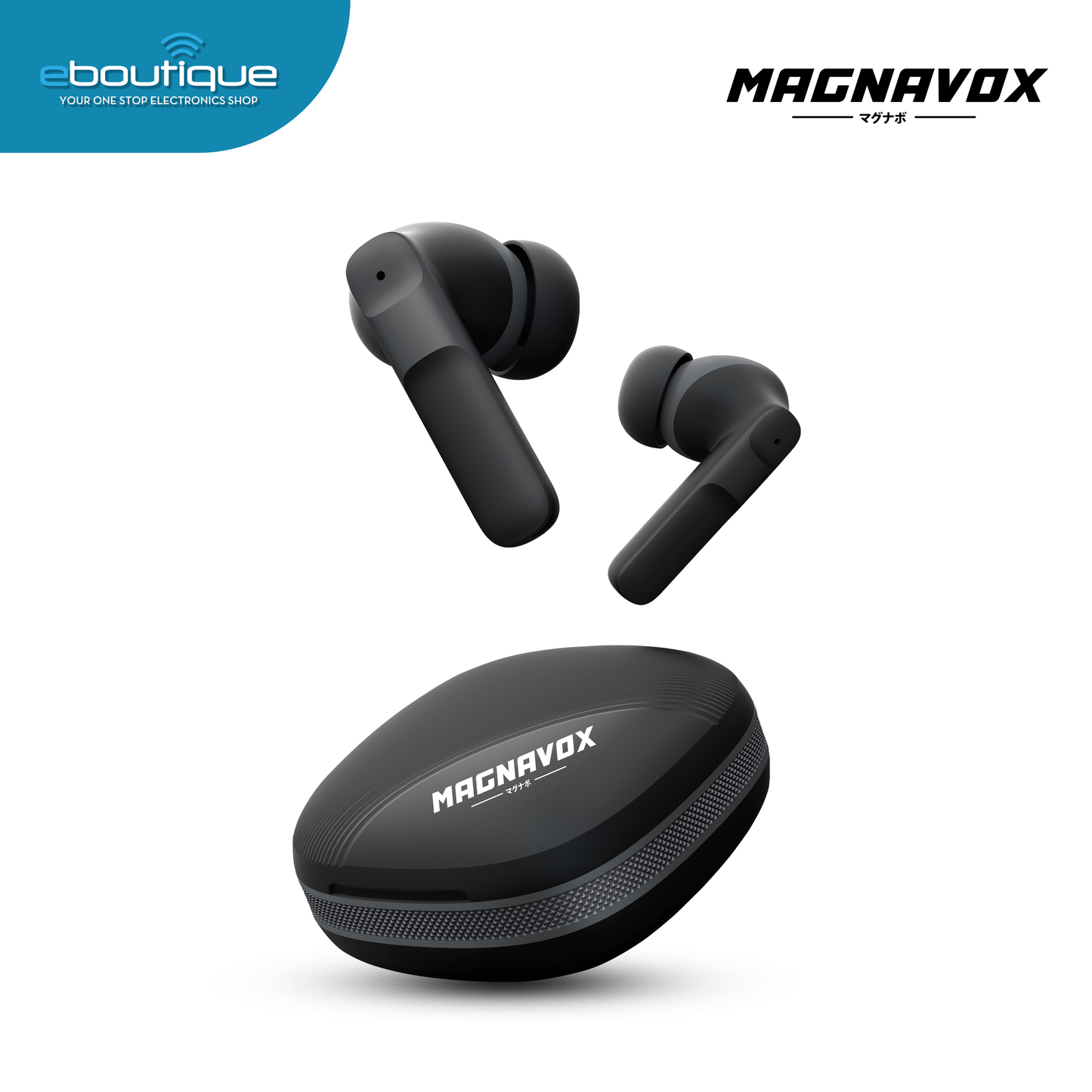 Magnavox Black Wireless Earbuds Dual Mic ENC TWS (ES-211)