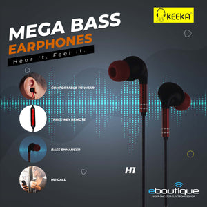 KEEKA H1 MEGA BASS EARPHONE