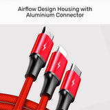 UNITEK 3IN1 Multiple Devices USB Cable Charger 1.2M (C4049RD)