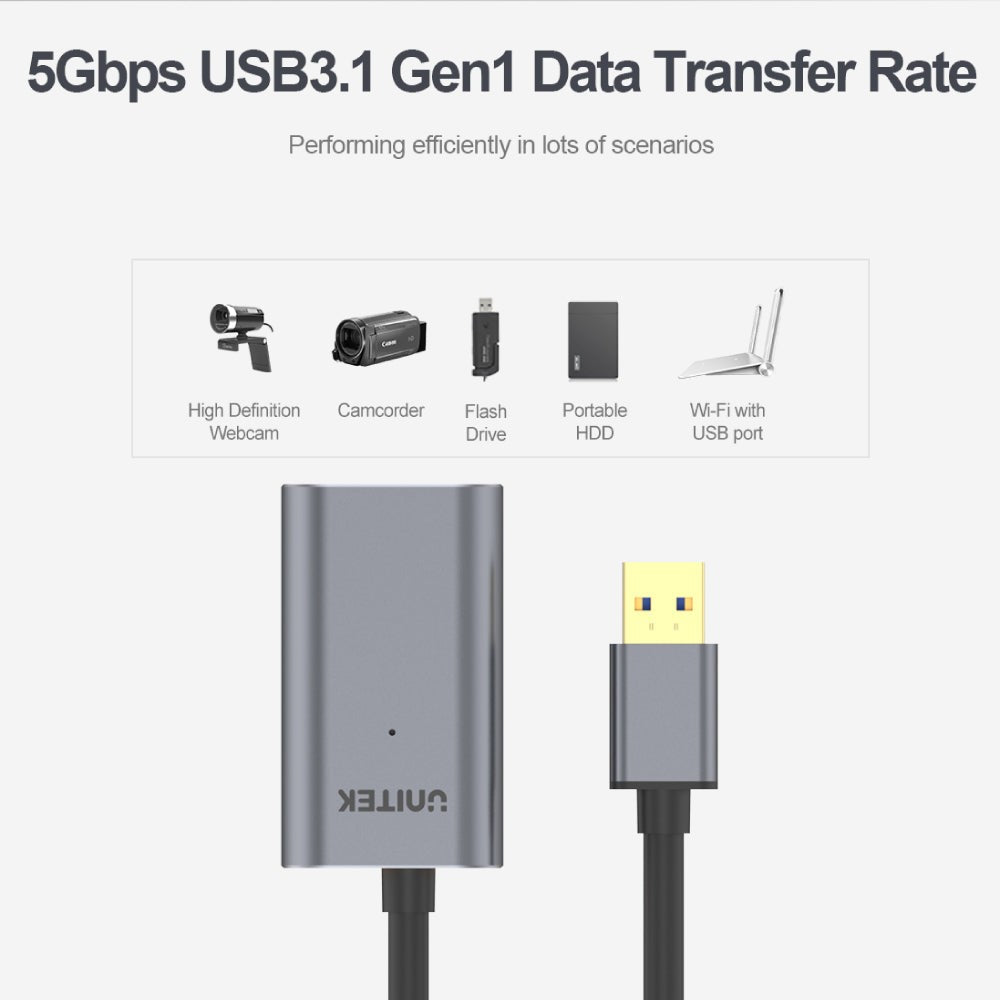 UNITEK Aluminum Extension Cable/Adapter USB 3.0 (Y-3005)