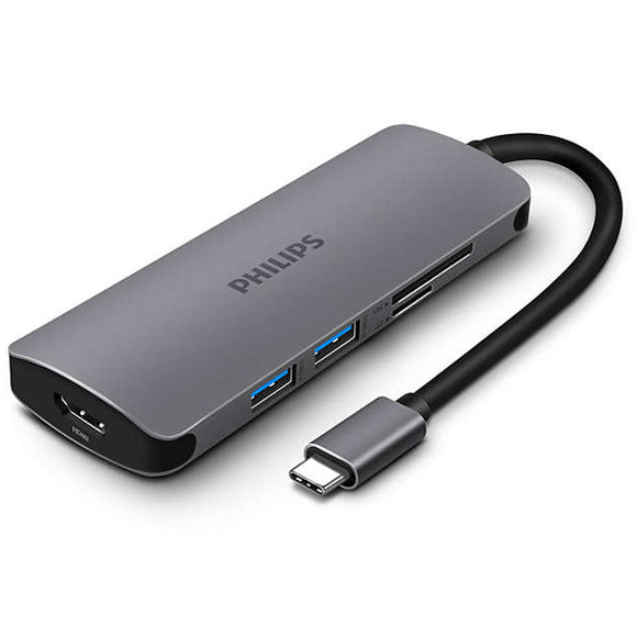 PHILIPS DLK5516C/9 USB Type C Male to USB3.0*2+ HDMI +SD+C Female Adapter