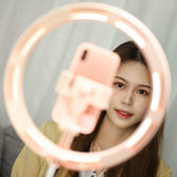 USAMS US-ZB120 LED Ring Fill Light Live Streaming Stretchable and Foldable Fill Light with Holder Supporting Base