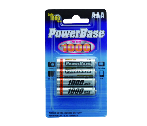 Powerbase Ni-MH 1000mAh AAA Battery 4pcs. HR100AAA-4