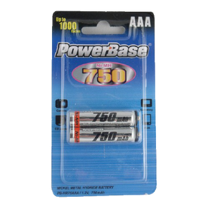 Powerbase Ni-MH 750mAh AAA Battery 2pcs. HR75AAA-2