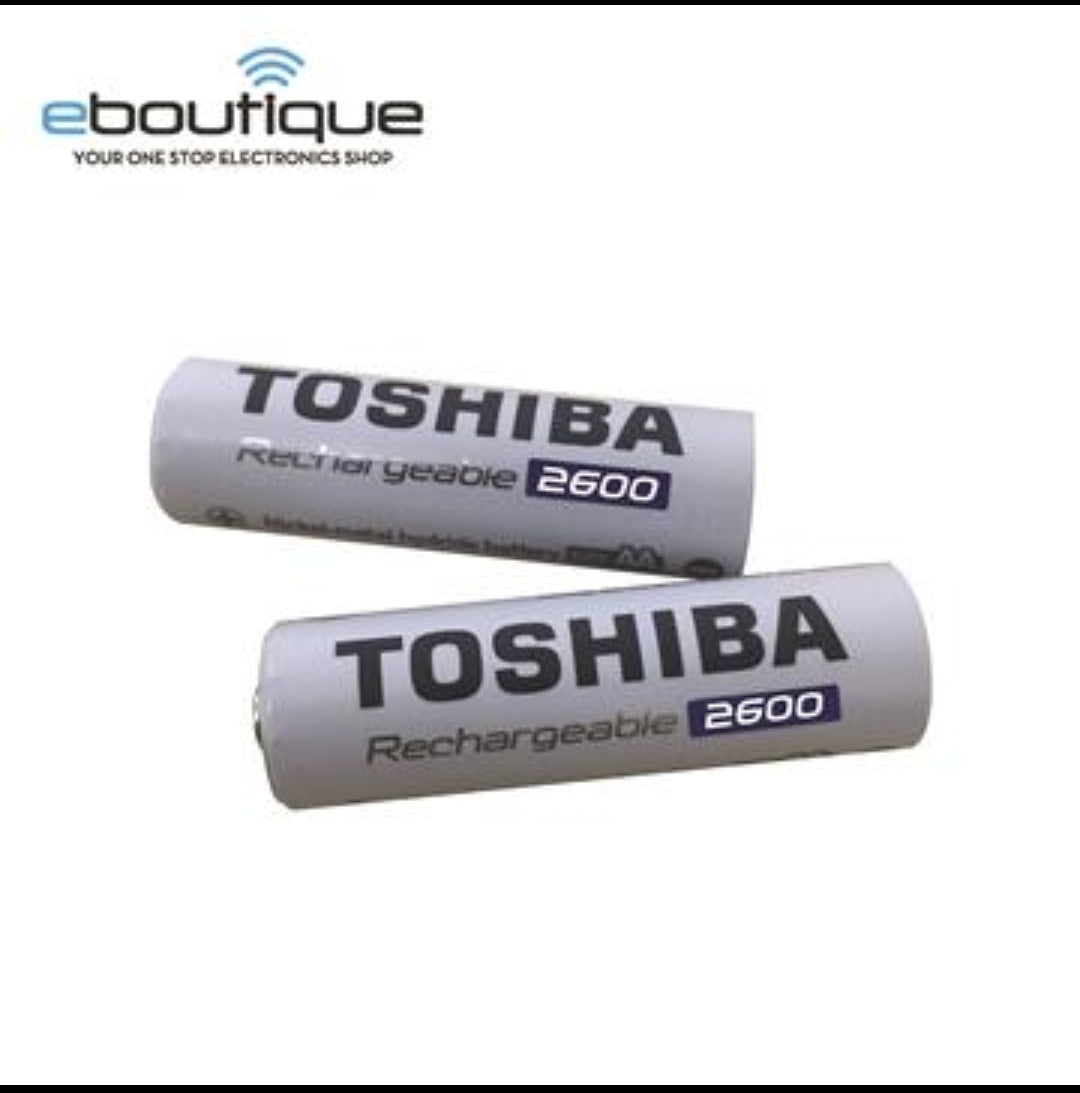 TOSHIBA NI-MH 2600MAH Heavy Duty Rechargeable Battery AA TNH-6GAE (2PCS)