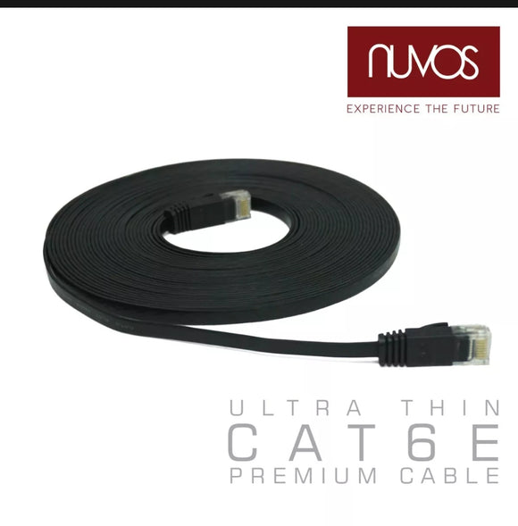 Nuvos Ultra-Thin Cat6E Lan Cable 30ft.