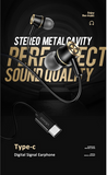 USAMS US-SJ482 EP-43 Wired In Ear USB-C / Type-C Interface Metal Digital